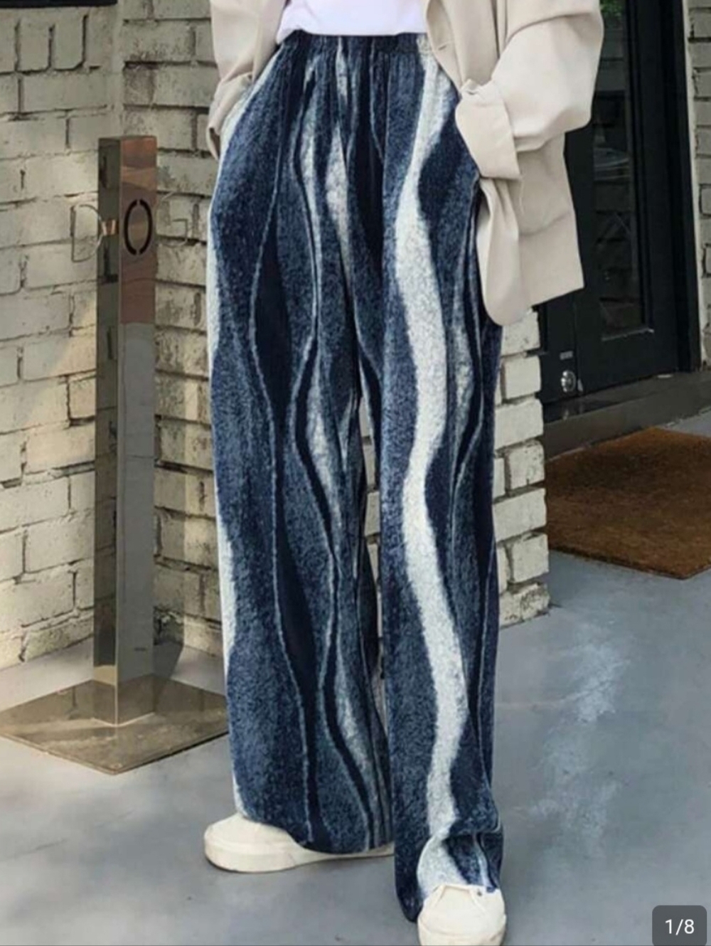 💞❣️Womens W&J Blue, Brown & White Abstract with bling studded Pants❤️💝